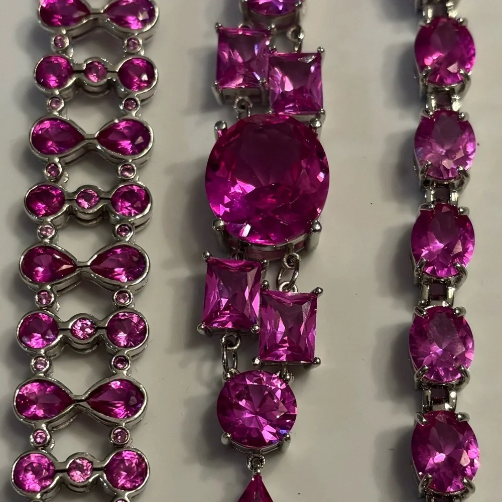 Choose Your Style: 925 Sterling Silver Pink Stone 7